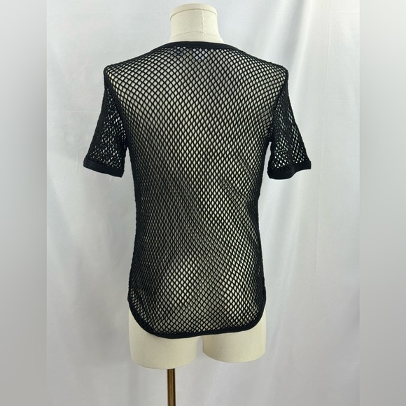 Armani Exchange Men's T-Shirt Mesh Fishnet Short Sleeves Hollow Out Tank Top - Picture 3 of 6